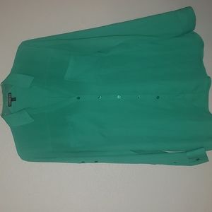 EXPRESS Portofino Green button down blouse